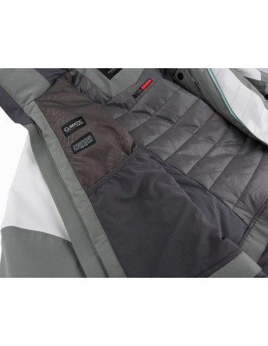 Ladies snowsport jacket BERTIE frost gray/bit of blue