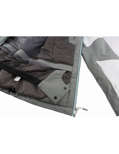 Ladies snowsport jacket BERTIE frost gray/bit of blue