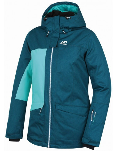 Ladies snowsport jacket ROLF deep teal mel/pool green