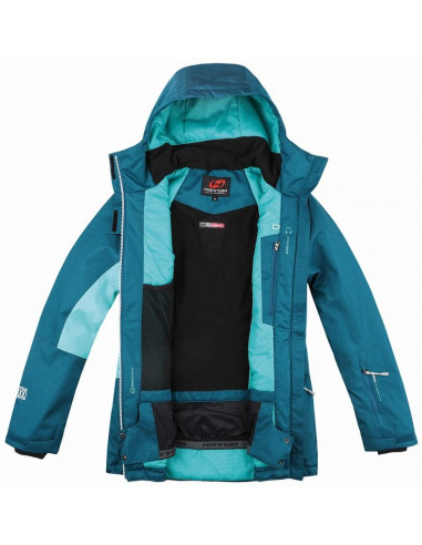 Ladies snowsport jacket ROLF deep teal mel/pool green