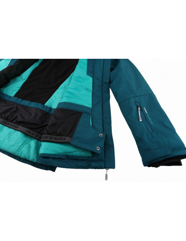 Ladies snowsport jacket ROLF deep teal mel/pool green