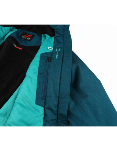 Ladies snowsport jacket ROLF deep teal mel/pool green