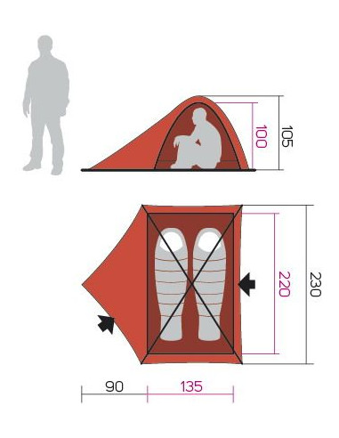 Camping tent FALCON 2 (2017) Limestone