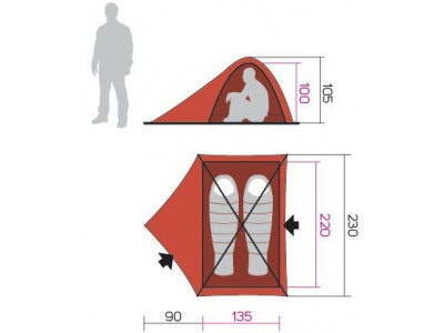 Camping tent FALCON 2 (2017) Limestone