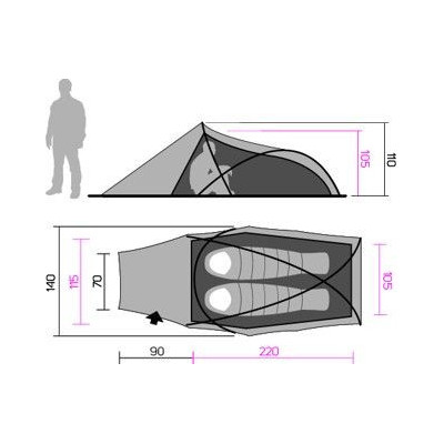 Camping tent RIDER 2 Thyme 2