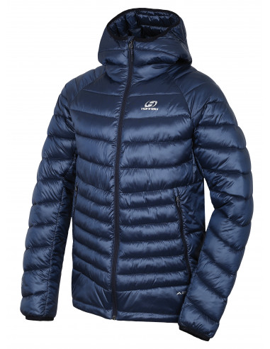 Mens insulated trekking jacket DOLPH navy stripe