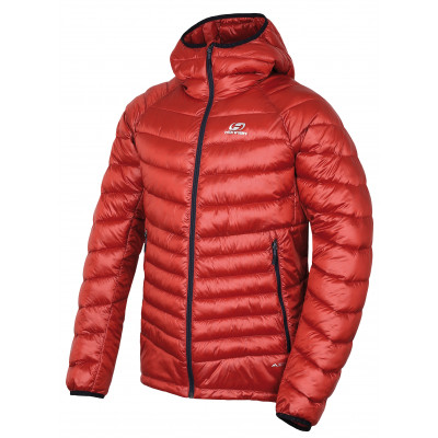 Mens insulated trekking jacket DOLPH orange stripe