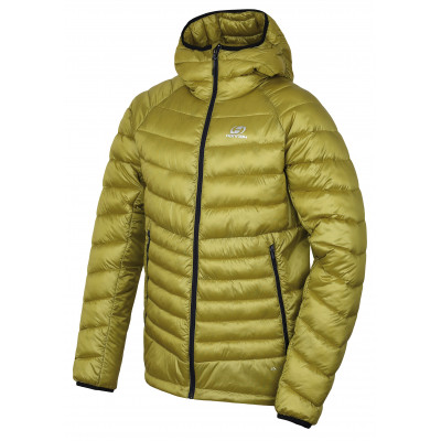 Mens insulated trekking jacket DOLPH yellow stripe