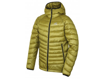 Mens insulated trekking jacket DOLPH yellow stripe