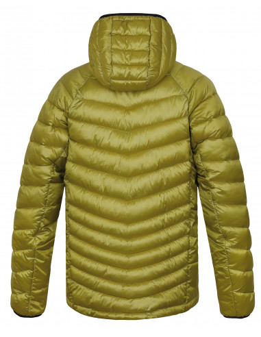 Mens insulated trekking jacket DOLPH yellow stripe