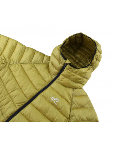 Mens insulated trekking jacket DOLPH yellow stripe