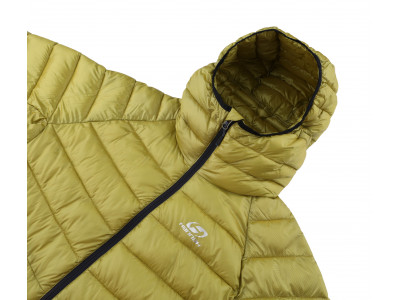 Mens insulated trekking jacket DOLPH yellow stripe