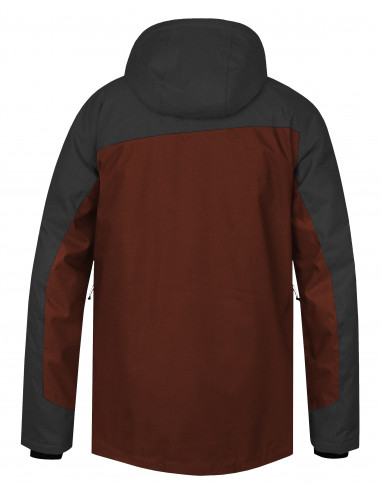 Mens insulated snowsport jacket JURGEN II dark gray mel/picante mel