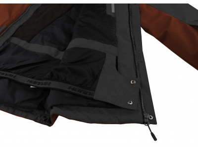 Mens insulated snowsport jacket JURGEN II dark gray mel/picante mel