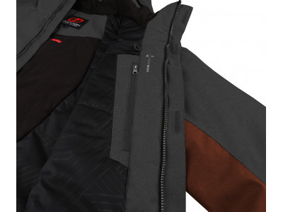 Mens insulated snowsport jacket JURGEN II dark gray mel/picante mel