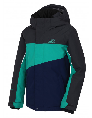 Kids insulated jacket MAJLO JR II iron gate/golf green