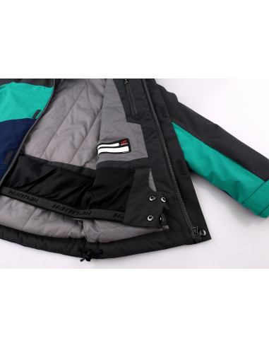 Kids insulated jacket MAJLO JR II iron gate/golf green