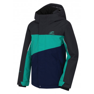 Kids insulated jacket MAJLO JR II iron gate/golf green