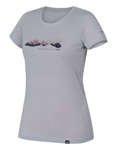 Ladies mountain & trekking T-shirt, S/S COREY II gray violet