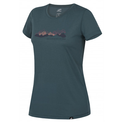 Ladies mountain & trekking T-shirt, S/S COREY II sea pine