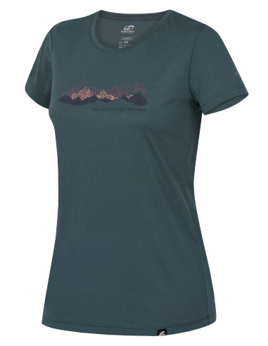 Ladies mountain & trekking T-shirt, S/S COREY II sea pine