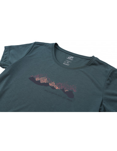 Ladies mountain & trekking T-shirt, S/S COREY II sea pine