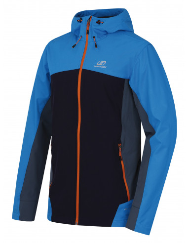 Ūdensnoturīga vīriešu softshell jaka pārgājieniem CARSTEN briljantu zila / tumši zila