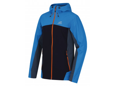 Ūdensnoturīga vīriešu softshell jaka pārgājieniem CARSTEN briljantu zila / tumši zila