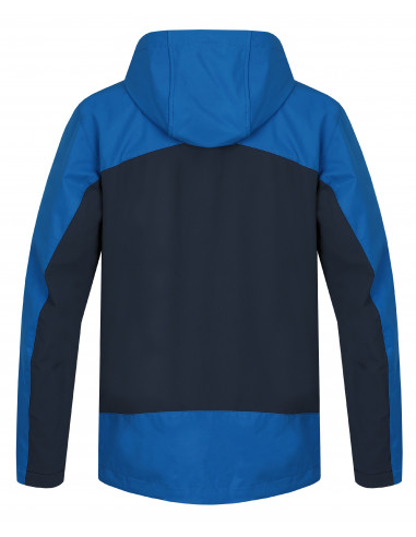 Ūdensnoturīga vīriešu softshell jaka pārgājieniem CARSTEN briljantu zila / tumši zila