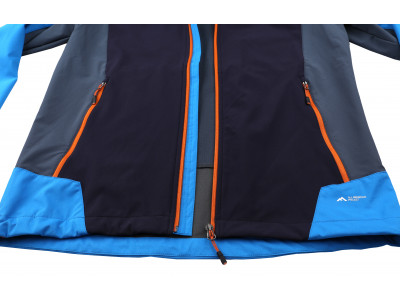 Ūdensnoturīga vīriešu softshell jaka pārgājieniem CARSTEN briljantu zila / tumši zila