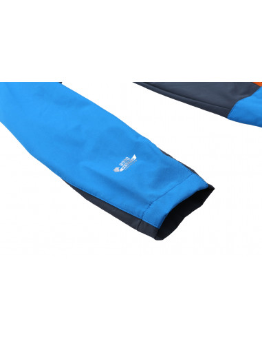 Ūdensnoturīga vīriešu softshell jaka pārgājieniem CARSTEN briljantu zila / tumši zila