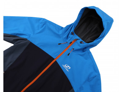 Ūdensnoturīga vīriešu softshell jaka pārgājieniem CARSTEN briljantu zila / tumši zila