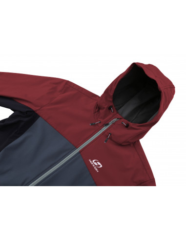 Ūdensnoturīga vīriešu softshell jaka pārgājieniem CARSTEN kaltētu tomātu sarkana / pelēka