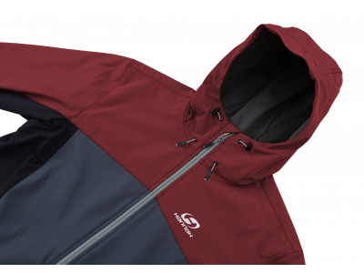 Ūdensnoturīga vīriešu softshell jaka pārgājieniem CARSTEN kaltētu tomātu sarkana / pelēka