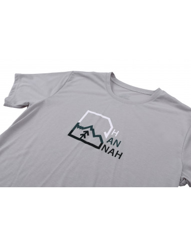 Mens mountain & trekking T-shirt, S/S BITE gray violet (print 1)