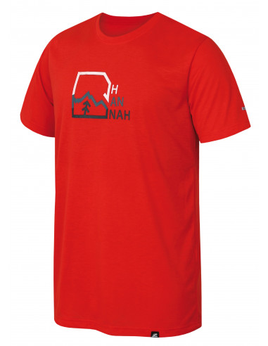 Mens mountain & trekking T-shirt, S/S BITE cherry tomato (print 1)