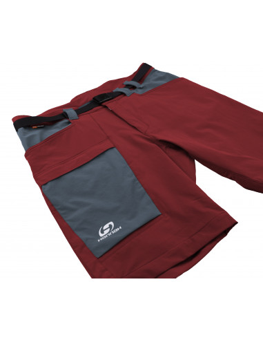 Mens mountain & trekking shorts VERNE sun-dried tomato/dark slate