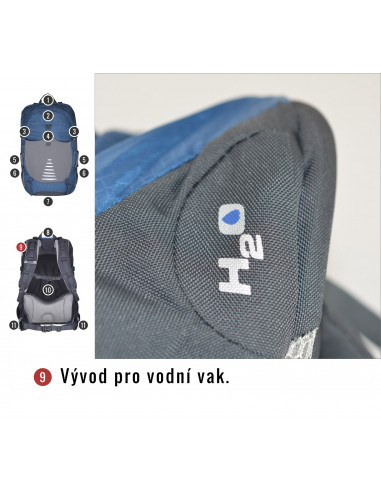 Batoh Turistika / Cyklo   Skid 26l modrá