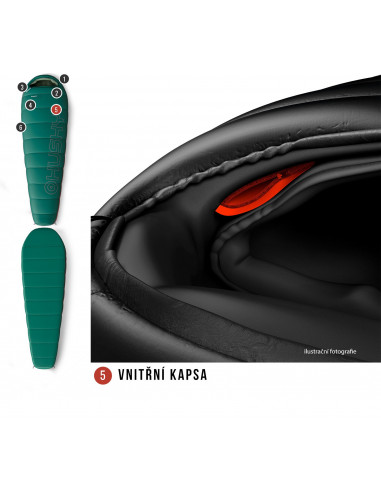 Spacák řady Ultralight  Musset Short -3°C zelená