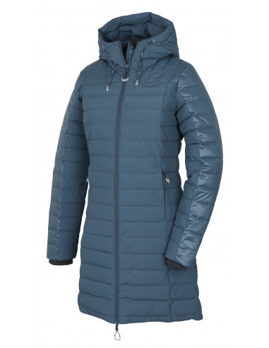 Dámský péřový kabátek   Daili L tm. šedomodrá