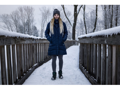 Dámský hardshell plněný kabátek   Normy L tm. šedomodrá