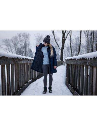 Dámský hardshell plněný kabátek   Normy L tm. šedomodrá