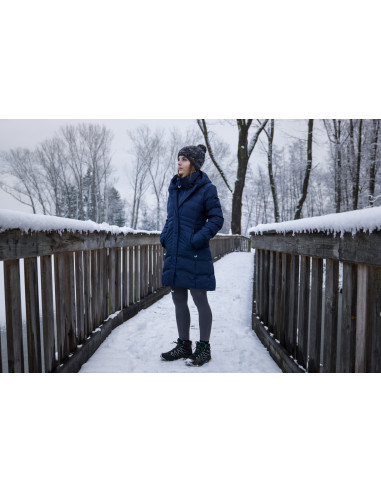 Dámský hardshell plněný kabátek   Normy L tm. šedomodrá