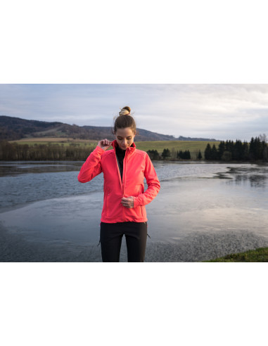 Dámská softshell bunda   Scooby L neonově růžová