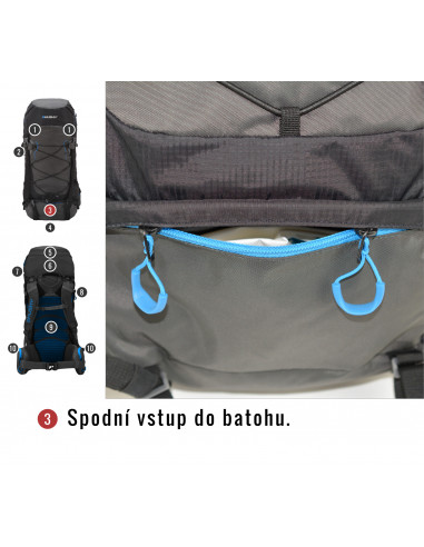 Batoh Ultralight   Ribon 60l vínová