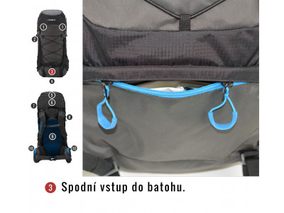 Batoh Ultralight   Ribon 60l vínová