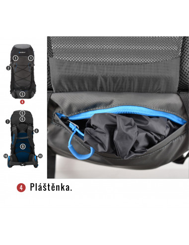 Batoh Ultralight   Ribon 60l vínová