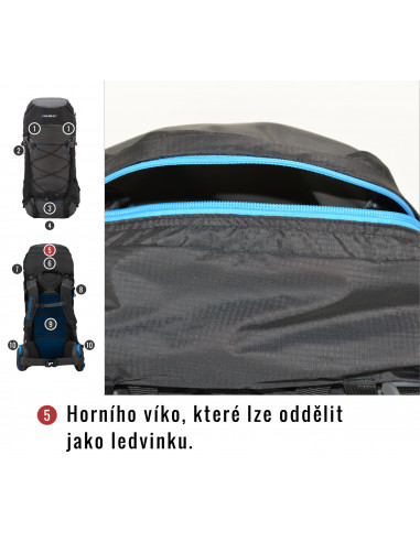 Batoh Ultralight   Ribon 60l vínová