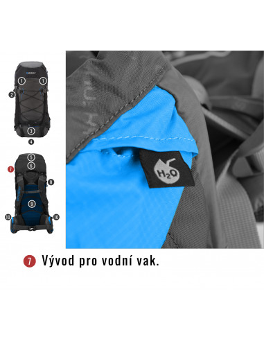 Batoh Ultralight   Ribon 60l vínová