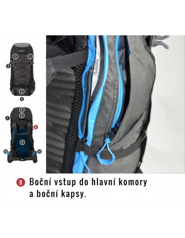 Batoh Ultralight   Ribon 60l vínová